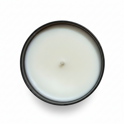 A view from above of the Oregon trail tumbler candle against a white backdrop 